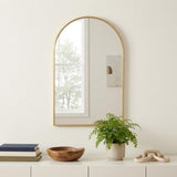 38" Gold Metal Arch Framed Accent Mirror