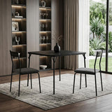 34" Black Wood and Iron Folding Square Card Table