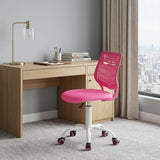 Fuchsia and White Adjustable Height Swivel Rolling Office Chair