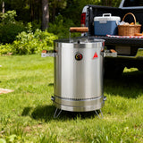 17" X 10" Silver Stainless Steel Portable Smoker Barrel