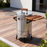 19" X 12" Silver Stainless Steel Portable Smoker Barrel