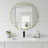 20" Gold Metal Round Framed Bathroom Vanity Mirror