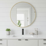 24" Gold Metal Round Framed Bathroom Vanity Mirror