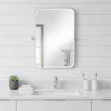 Set of Two Silver Iron Tilting Framed Bathroom Vanity Mirror