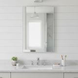 38" Silver Aluminum Framed Bathroom Vanity Mirror