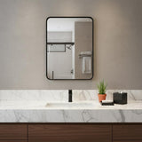 30" Black Metal Framed Bathroom Vanity Mirror
