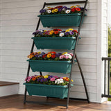 64" X 30" Green Recycled Plastic Rectangular Planter Box