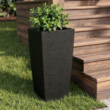 30" X 15" Black Recycled Plastic Rectangular Self Watering Planter Box