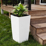 30" X 15" White Recycled Plastic Rectangular Self Watering Planter Box