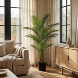 71" Green Artificial Palm Tree In Cylindrical Black Pot