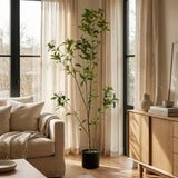 47" Green Artificial In Cylindrical Black Pot
