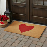 30" X 48" Brown And Red Heart Outdoor Coir Door Mat