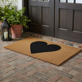 24" X 48" Brown And Black Heart Outdoor Coir Door Mat