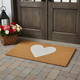 30" X 48" Brown And White Heart Outdoor Coir Door Mat