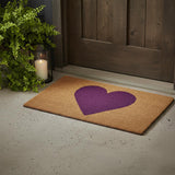 24" X 36" Brown And Purple Heart Outdoor Coir Door Mat