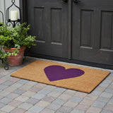 24" X 48" Brown And Purple Heart Outdoor Coir Door Mat