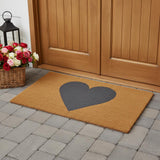 30" X 48" Brown And Gray Heart Outdoor Coir Door Mat