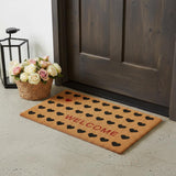 24" X 36" Brown Black And Red Hearts Welcome Outdoor Coir Door Mat