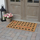 30" X 48" Brown Black And Red Hearts Welcome Outdoor Coir Door Mat