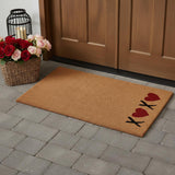 24" X 48" Brown Red And Black XOXO Outdoor Coir Door Mat