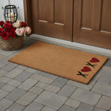 30" X 48" Brown Red And Black XOXO Outdoor Coir Door Mat