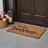 17" X 29" Brown And Black Hello Sunshine Outdoor Coir Door Mat