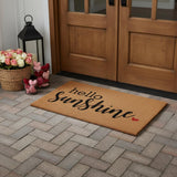 30" X 48" Brown And Black Hello Sunshine Outdoor Coir Door Mat