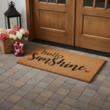36" X 72" Brown And Black Hello Sunshine Outdoor Coir Door Mat