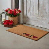 24" X 36" Brown Black And Red Valentine's Day XOXO Outdoor Coir Door Mat