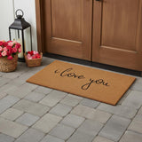 30" X 48" Brown Red And Black Love You Outdoor Coir Door Mat