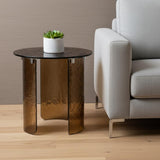 20" Bronze Glass Round End Table