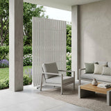 72" White Steel Six Panel Outdoor Privacy Screen