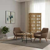 67" Brown Wood Six Panel Outdoor Privacy Screen