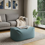 34" Green Olefin Pouf Ottoman