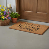 24" X 36" Brown And Black Hello Spring Outdoor Coir Door Mat