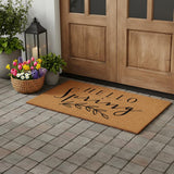 30" X 48" Brown And Black Hello Spring Outdoor Coir Door Mat