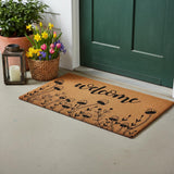 24" X 36" Brown And Black Mushrooms Welcome Outdoor Coir Door Mat