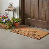 24" X 36" Brown And Black Bunny Floral Outdoor Coir Door Mat