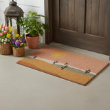 17" X 29" Brown Orange And Yellow Cactus Outdoor Coir Door Mat