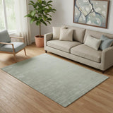 5' X 8' Green Hand Woven Area Rug