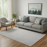 5' X 8' Silver Hand Woven Area Rug