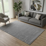 5' X 8' Gray Hand Woven Area Rug