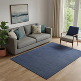 5' X 8' Blue Hand Woven Area Rug