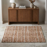 3' X 5' Brown And Tan Chevron Area Rug