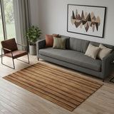 5' X 8' Blue And Ivory Abstract Hand Woven Area Rug
