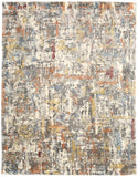 8' X 10' Sage And Ivory Abstract Washable Indoor Outdoor Area Rug