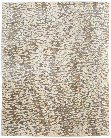 8' X 10' Gray And Silver Damask Washable Indoor Outdoor Area Rug