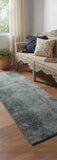 7' Blue And Ivory Abstract Area Rug