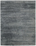 8' X 10' Teal Blue And Gray Striped Washable Indoor Outdoor Area Rug
