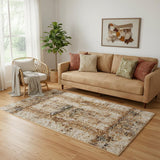 5' X 8' Blue And Ivory Abstract Hand Tufted Area Rug